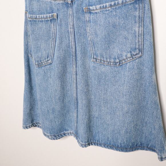 7 FOR ALL MANKIND NEW Denim Lustre Belted Mini Dress Volcano Blue Women's XS - Picture 10 of 14